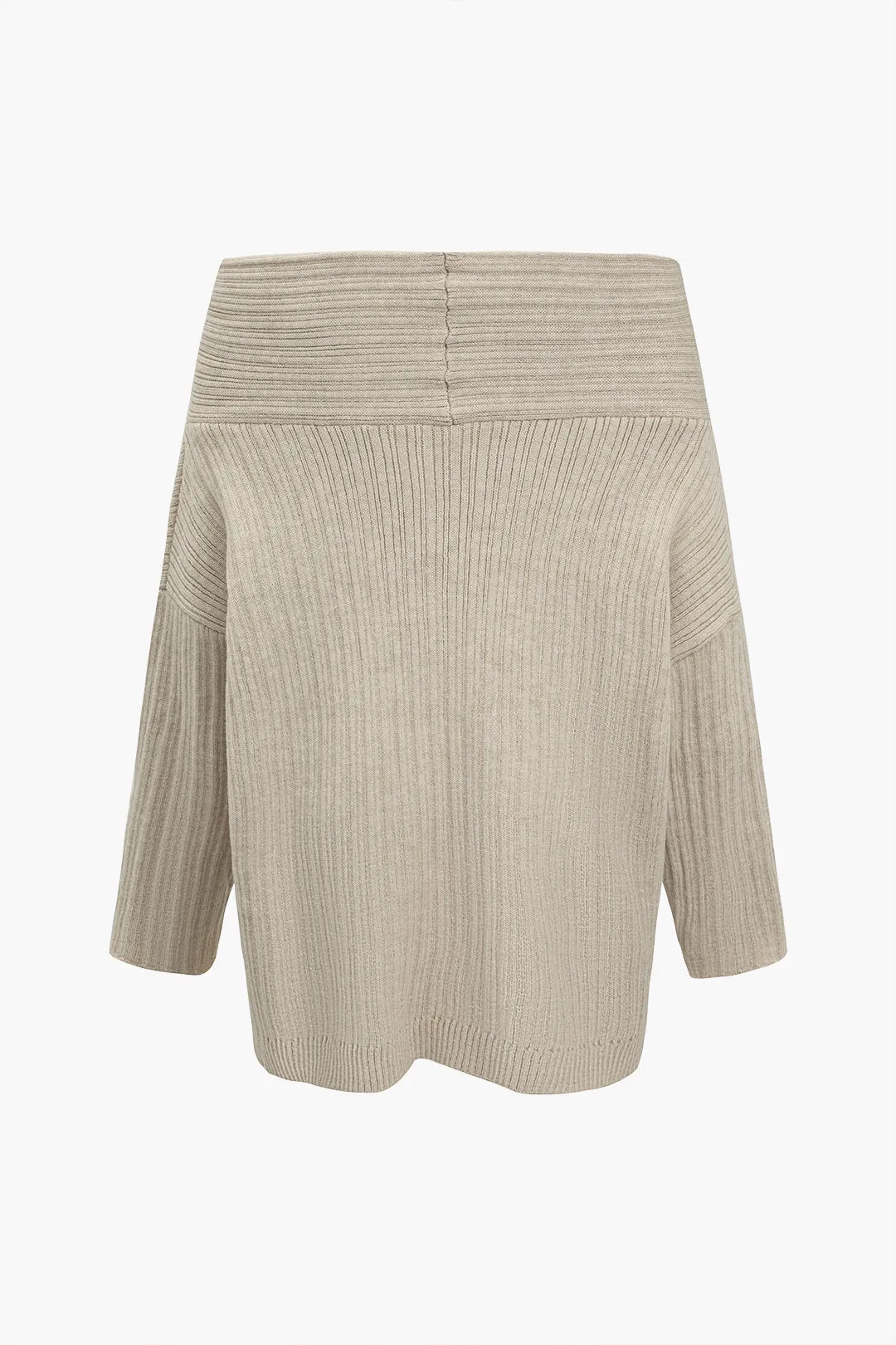 Basic Solid Asymmetric Loose Long Sleeve Sweater sold by Micas product image thumbnail 3