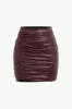 Ruched nederdel i solidt imiteret læder sold by Micas