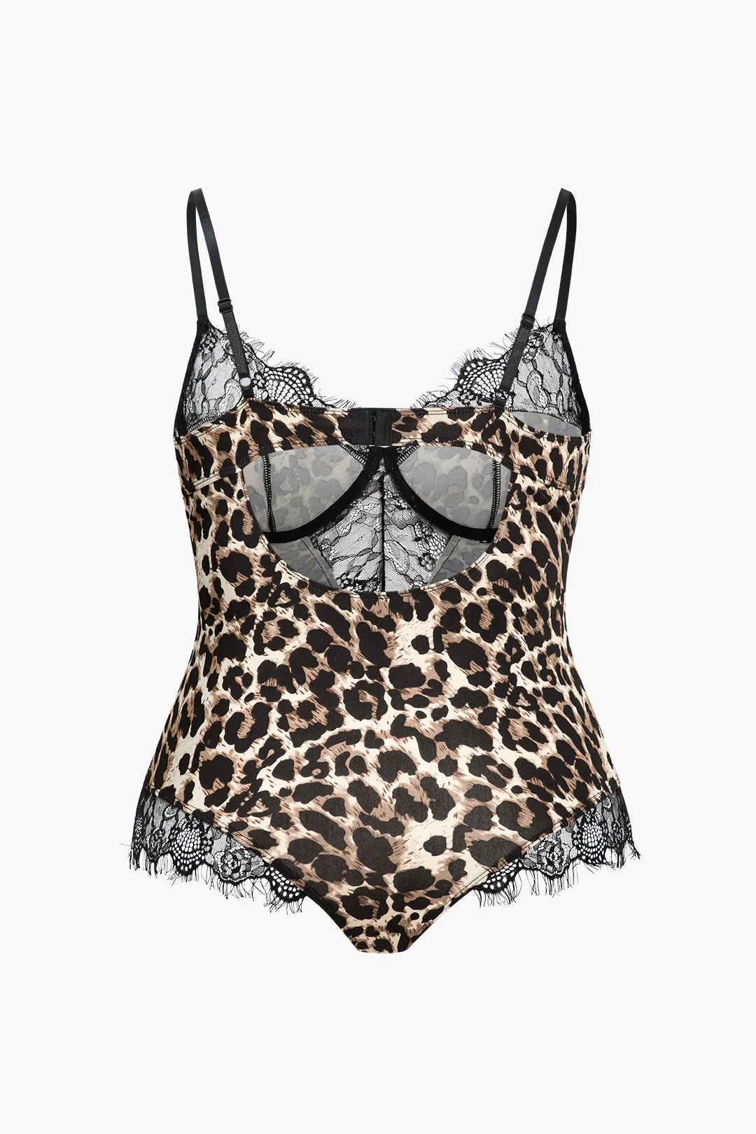 Plus Size Leopard Print Lace Cut Out Patchwork Lingerie Bodysuit sold by Micas product image thumbnail 2
