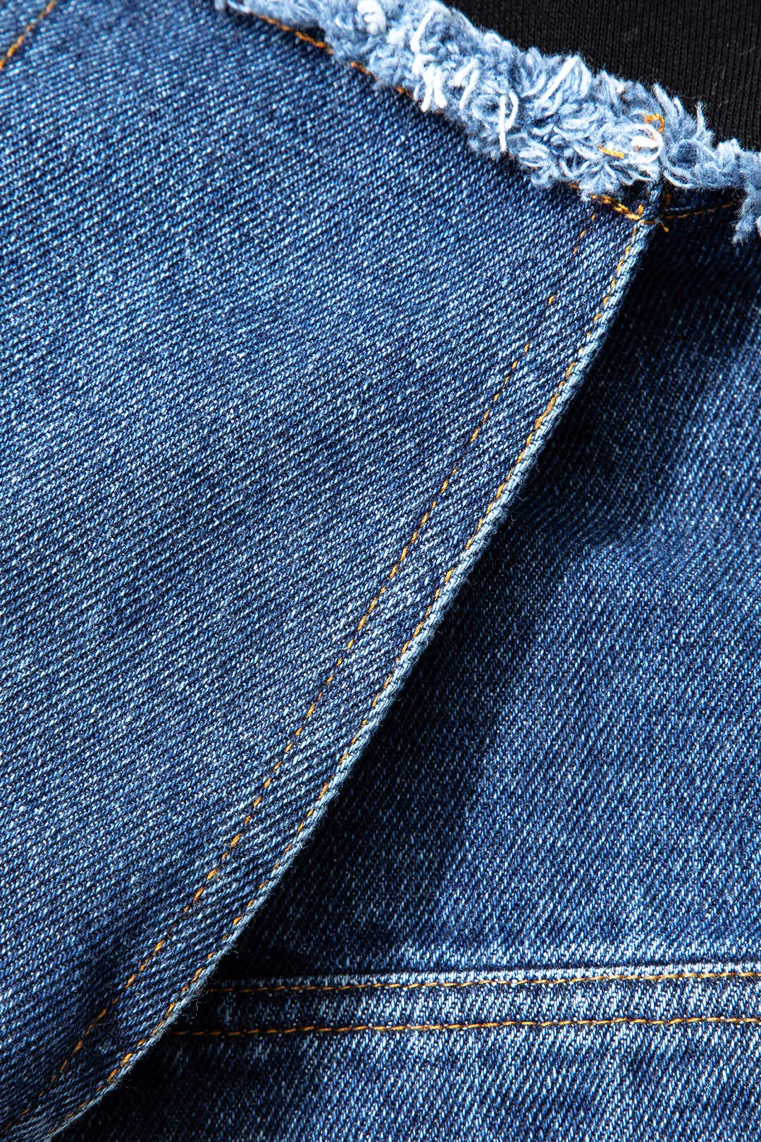 Denim Asymmetrical Patchwork Pocket Sweatshirt sold by Micas product image thumbnail 3