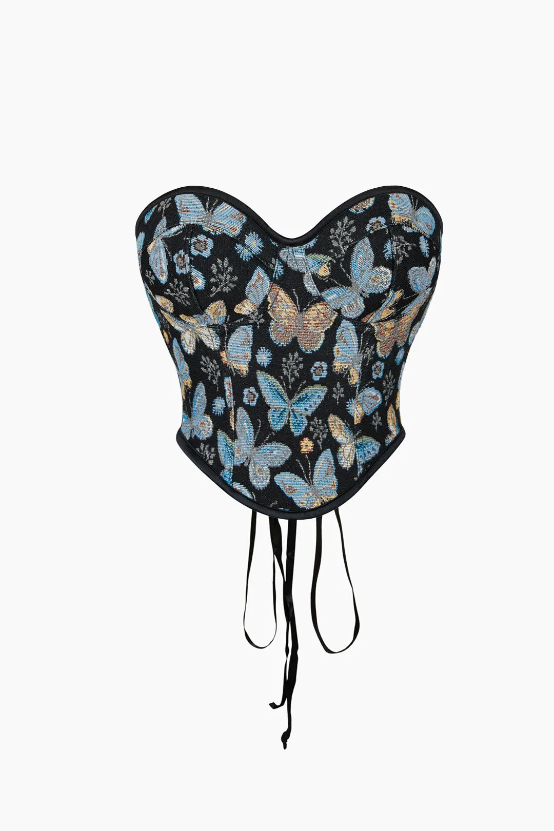 Butterfly Jacquard Tie-Up Tube Top sold by Micas