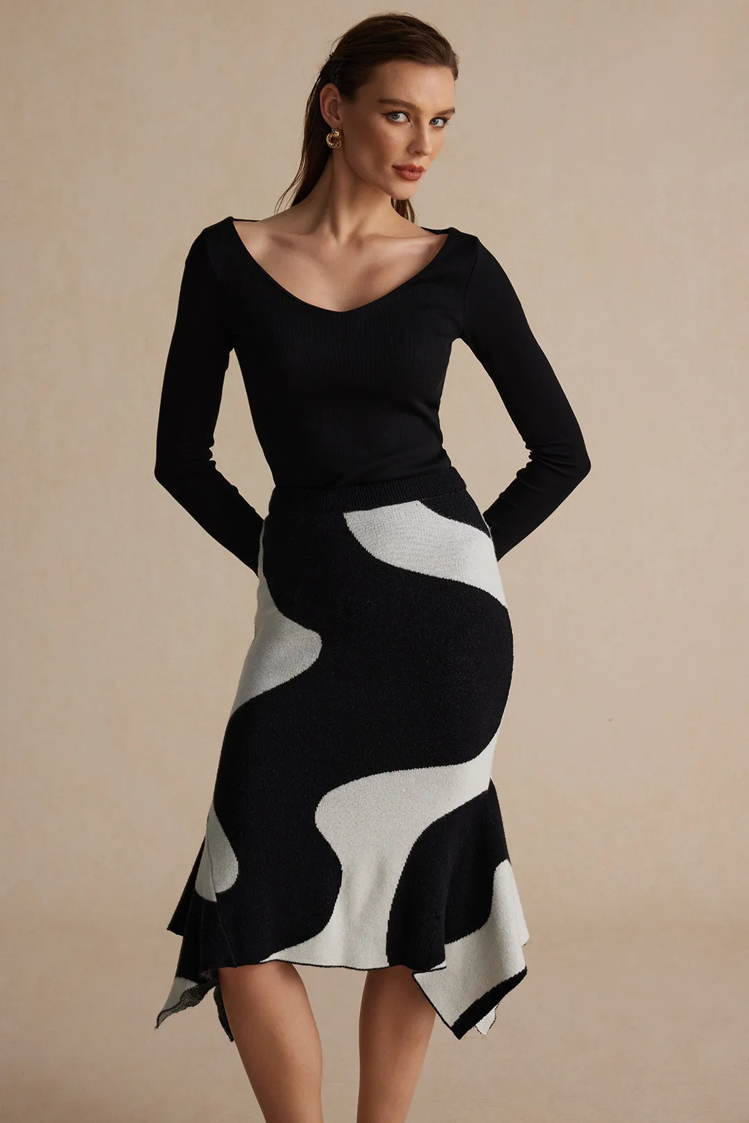 Color Block Sweater Skirt sold by Micas