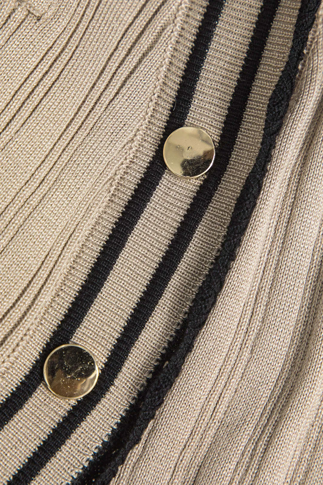 Color Block Print Strik knap Metallic Fake Pockets Kjole sold by Micas product image thumbnail 3