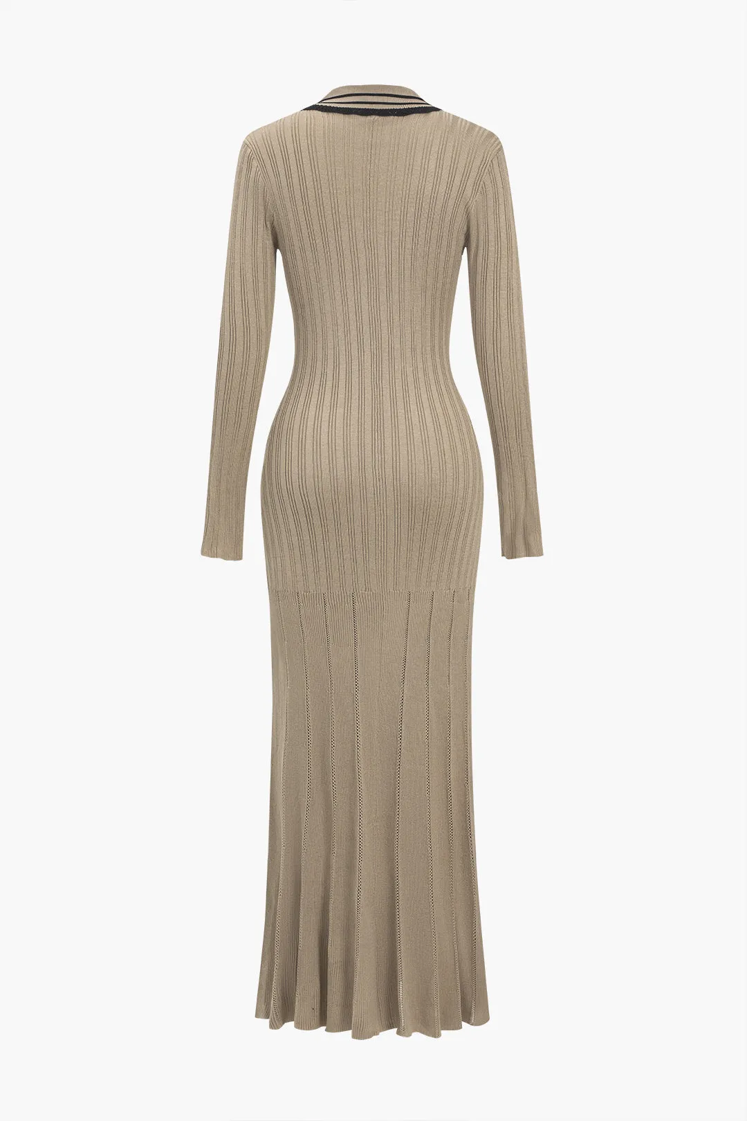 Color Block Print Strik knap Metallic Fake Pockets Kjole sold by Micas product image thumbnail 2