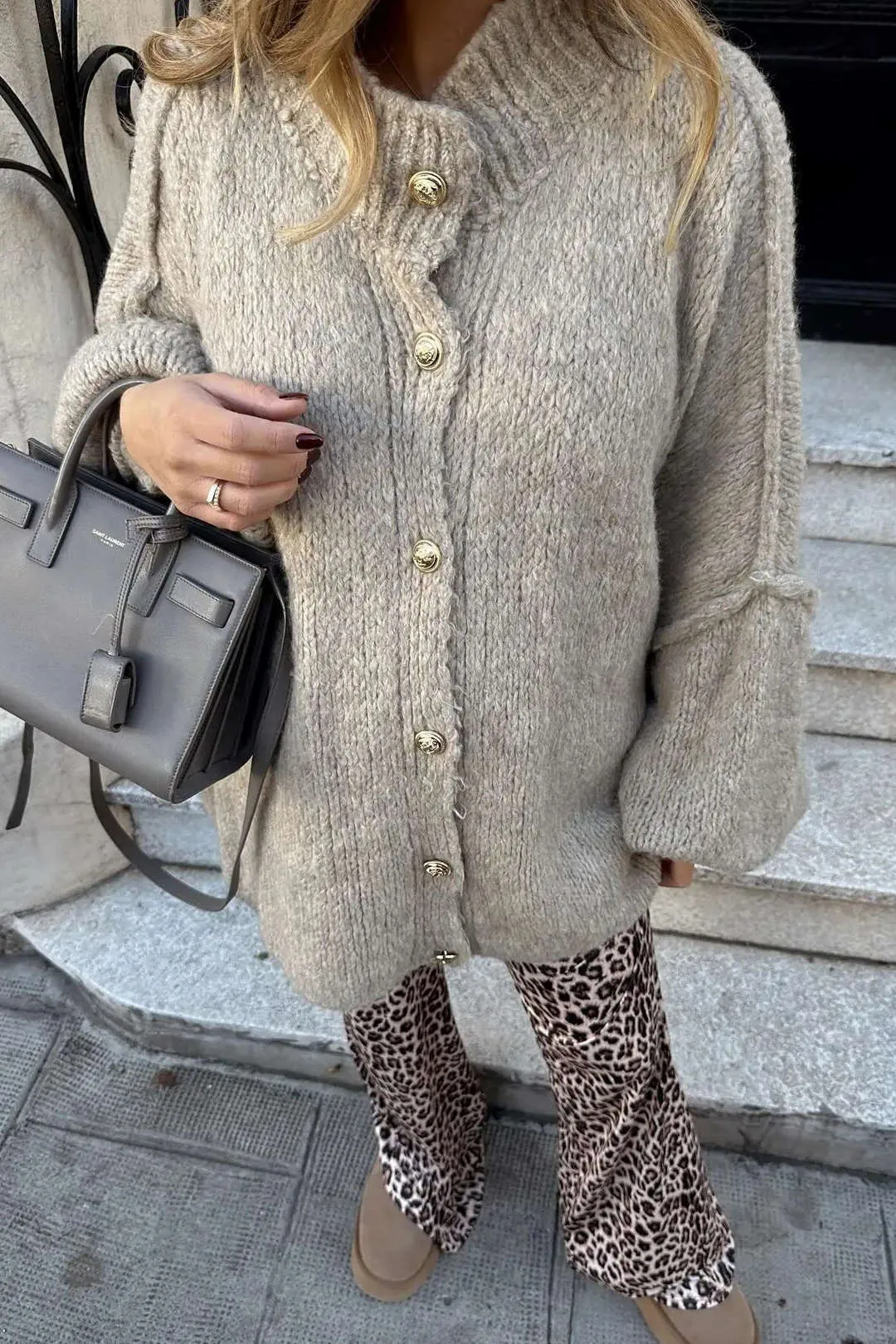 Button Up Ribbed Knit Sweater Cardigan sold by Micas product image thumbnail 2