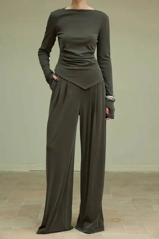Pleated Wide Leg Trousers sold by Micas