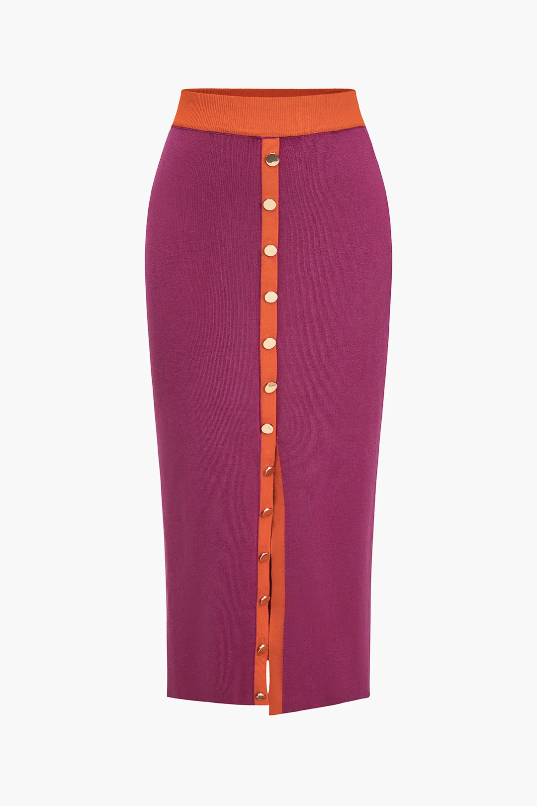 Strik farveblok knap tanktop og nederdel sæt sold by Micas product image thumbnail 4