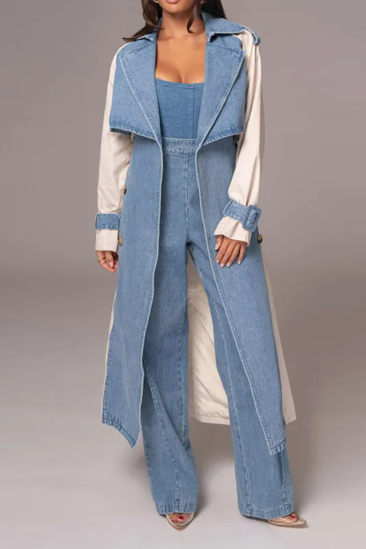 Patchwork Denim Long Outerwear sold by Micas