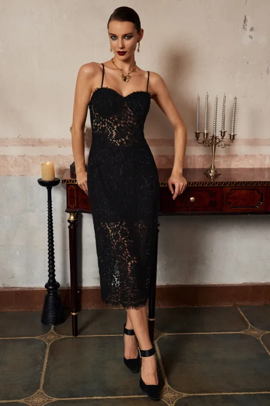 Sheer Lace Corset Midi Dress sold by Micas