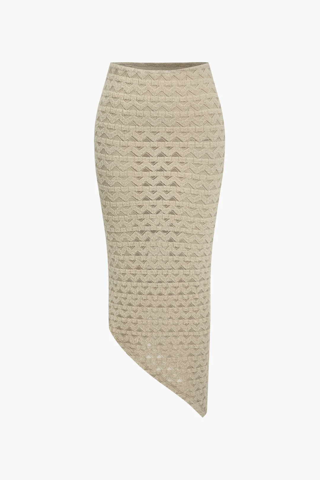 Solid Textured Asymmetrical Skirt Set sold by Micas product image thumbnail 3