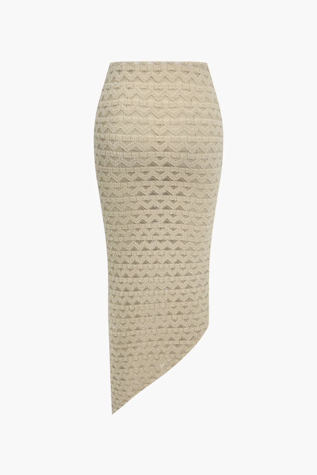 Solid Textured Asymmetrical Skirt Set sold by Micas product image thumbnail 5