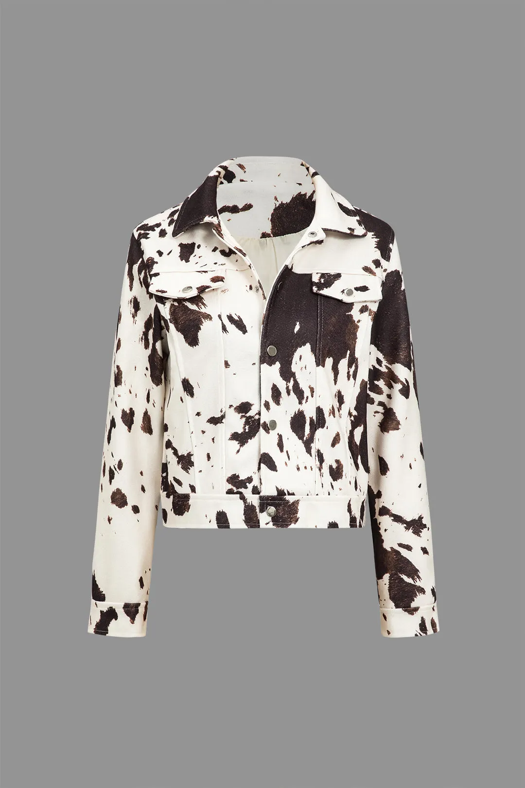 Tie Dye imiteret læder knap lommejakke sold by Micas product image thumbnail 2