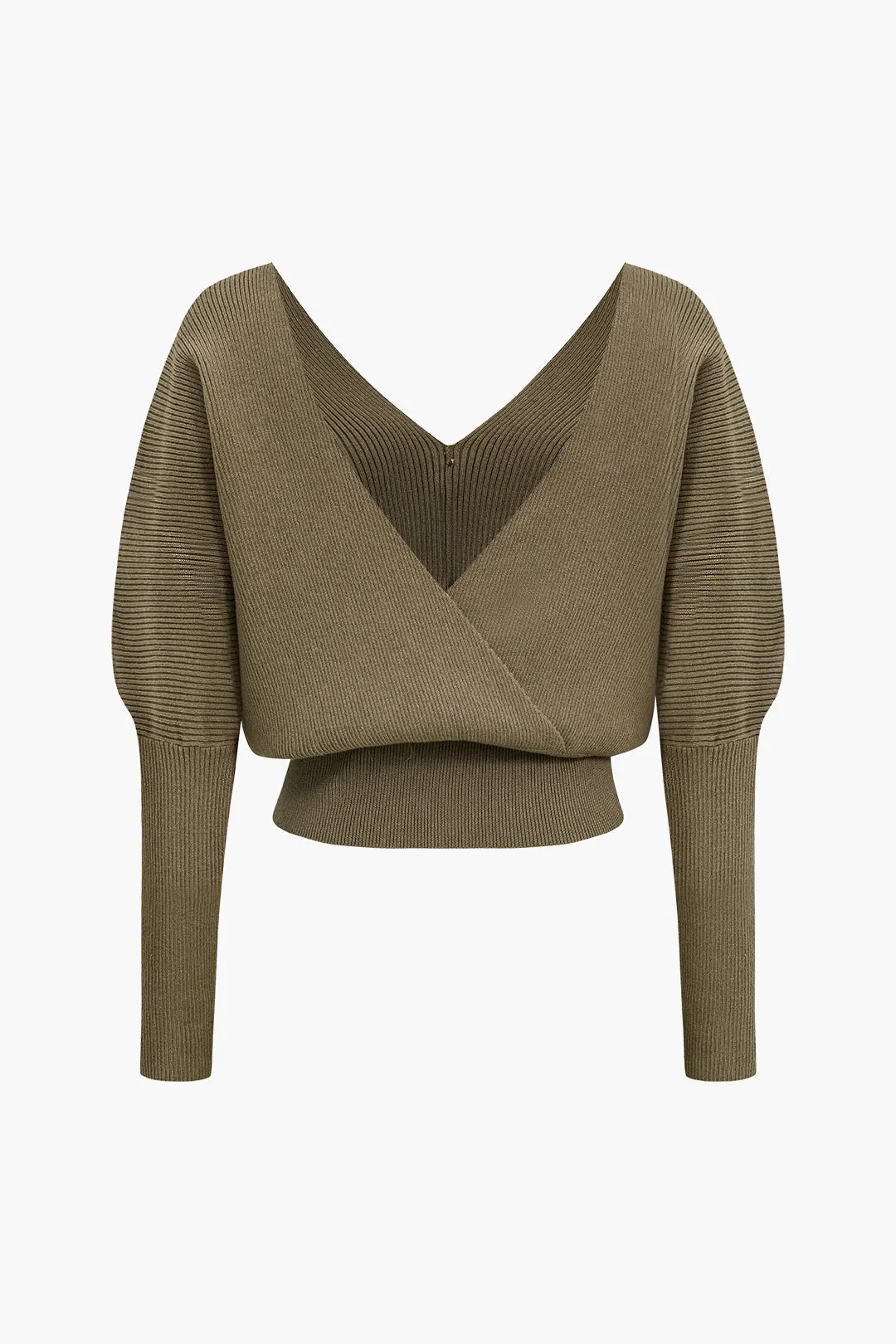 Solid knap V-hals sweater langærmet top sold by Micas product image thumbnail 2