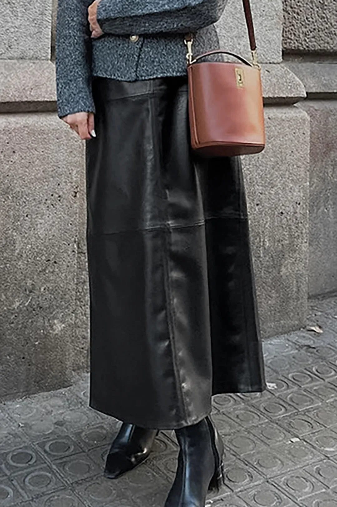 Solid Faux Leather Skirt sold by Micas product image thumbnail 5