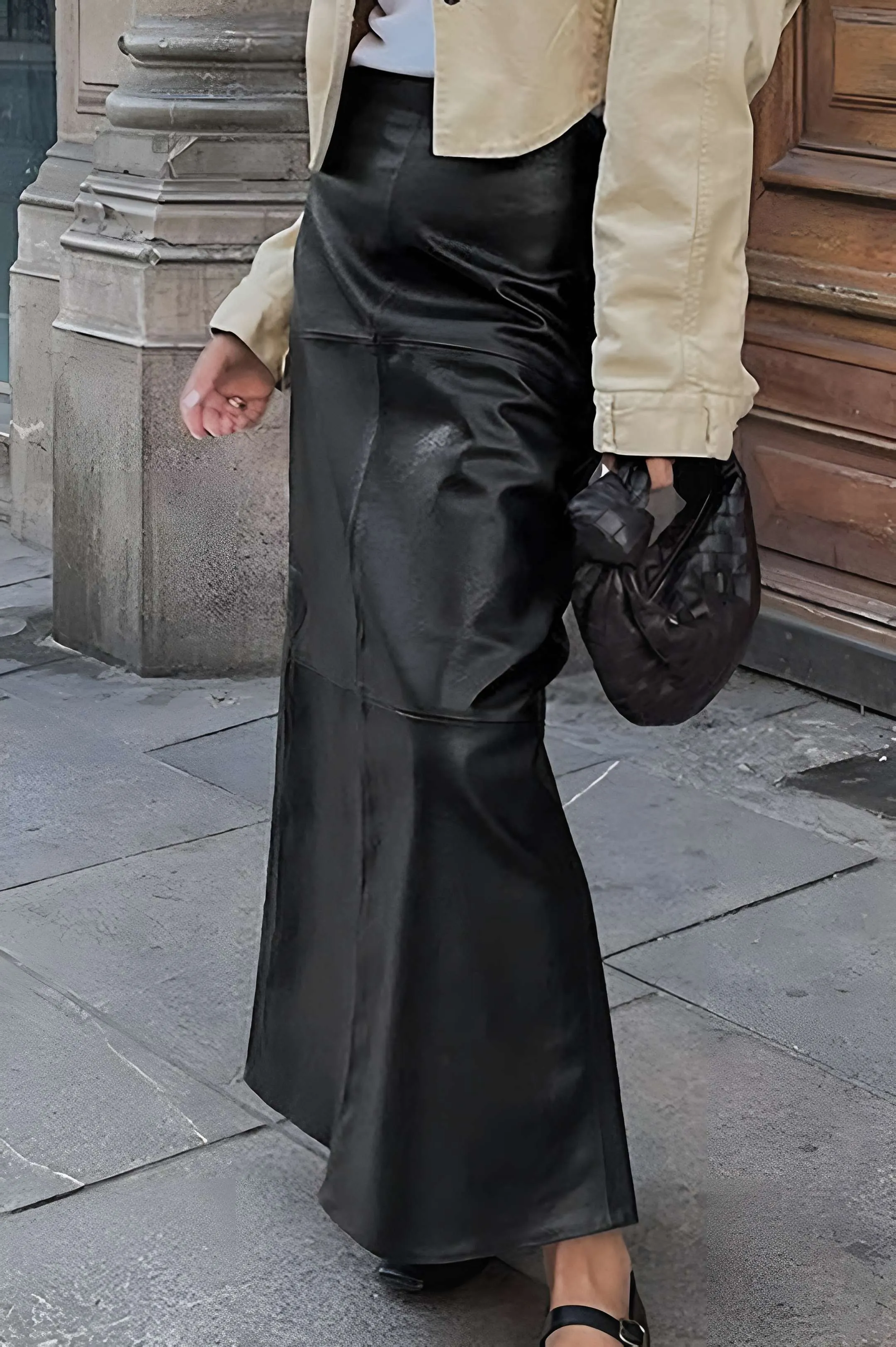 Solid Faux Leather Skirt sold by Micas product image thumbnail 4