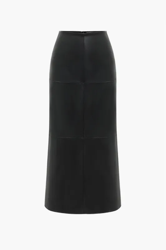 Solid Faux Leather Skirt sold by Micas
