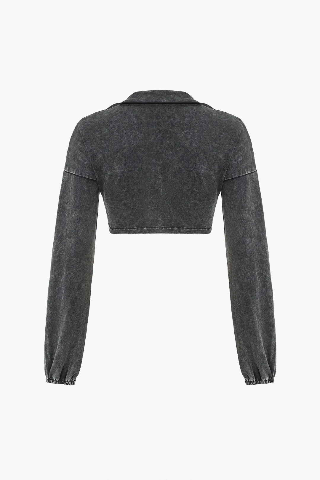 Vasket denim croptop og plisseret mininederdelsæt sold by Micas product image thumbnail 4