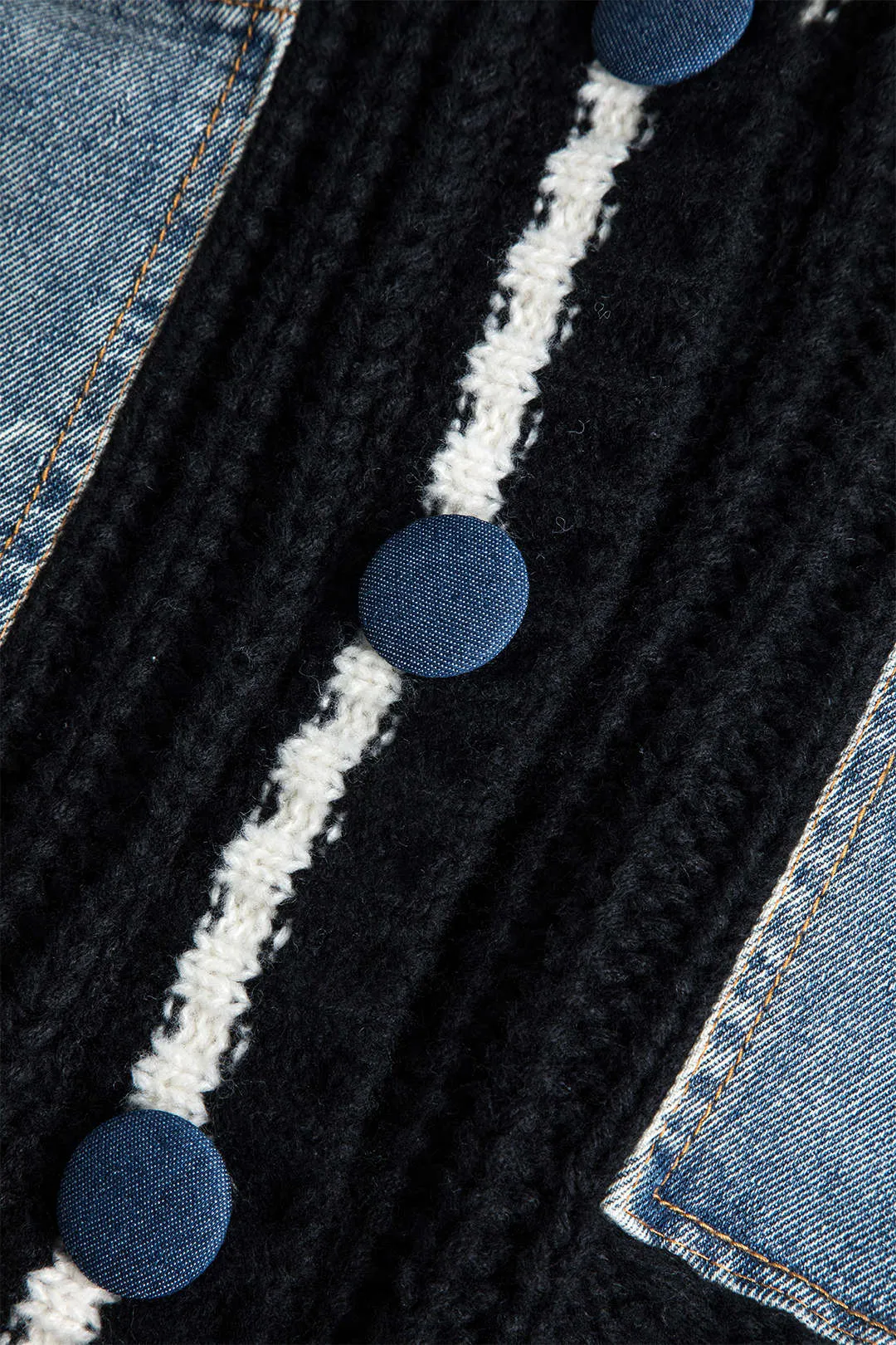 Button Patchwork Pocket Sweater Cardigan sold by Micas product image thumbnail 3