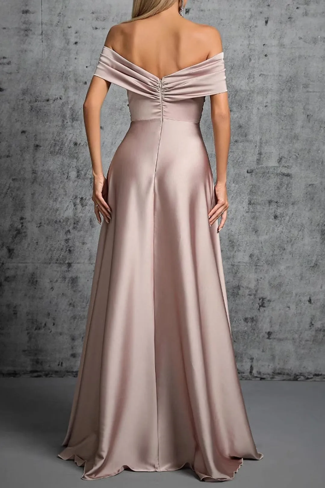 Satin Off Shoulder Twist Maxi Dress sold by Micas product image thumbnail 2
