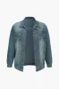 Plus Size Denim Button Pocket Outerwear sold by Micas