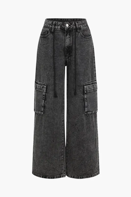 Denim høj talje lomme jeans sold by Micas