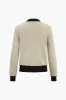 Patchwork v-hals sweater cardigan og bukser sæt sold by Micas