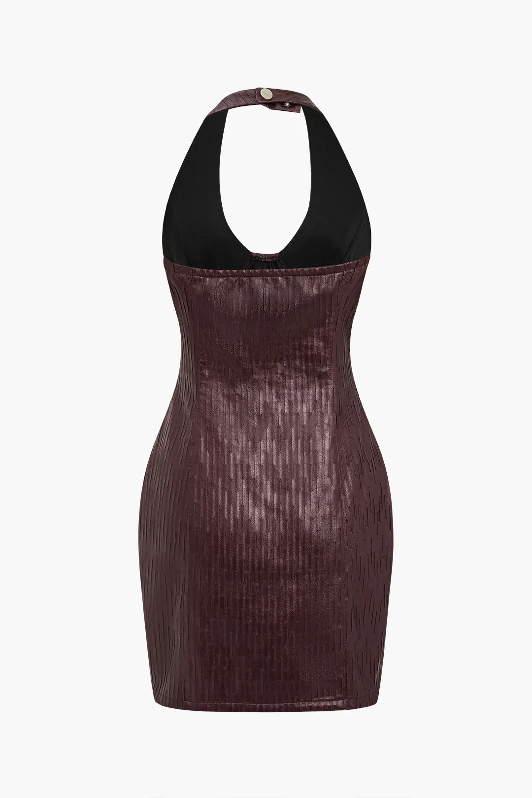 Faux læder halter hals mini kjole sold by Micas product image thumbnail 2