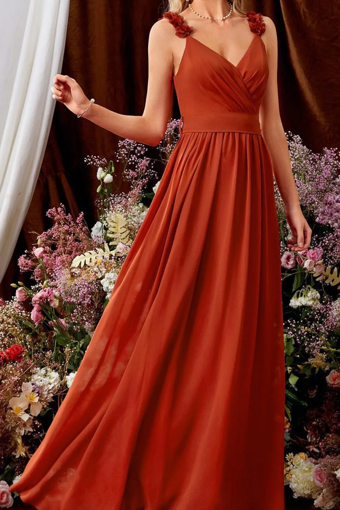 Backless V-neck Slip Maxi Dress sold by Micas