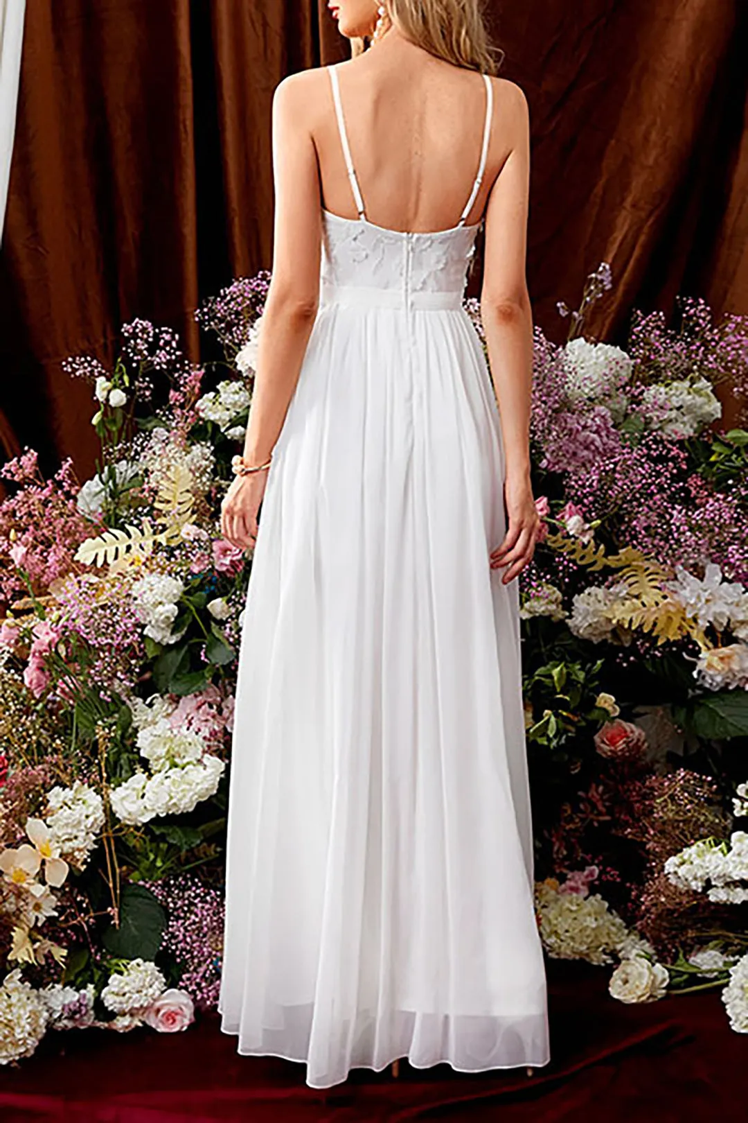 Lace Appliques Slip Maxi Dress sold by Micas product image thumbnail 2