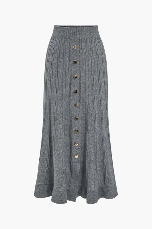 Button Metallic High Waist Skirt sold by Micas