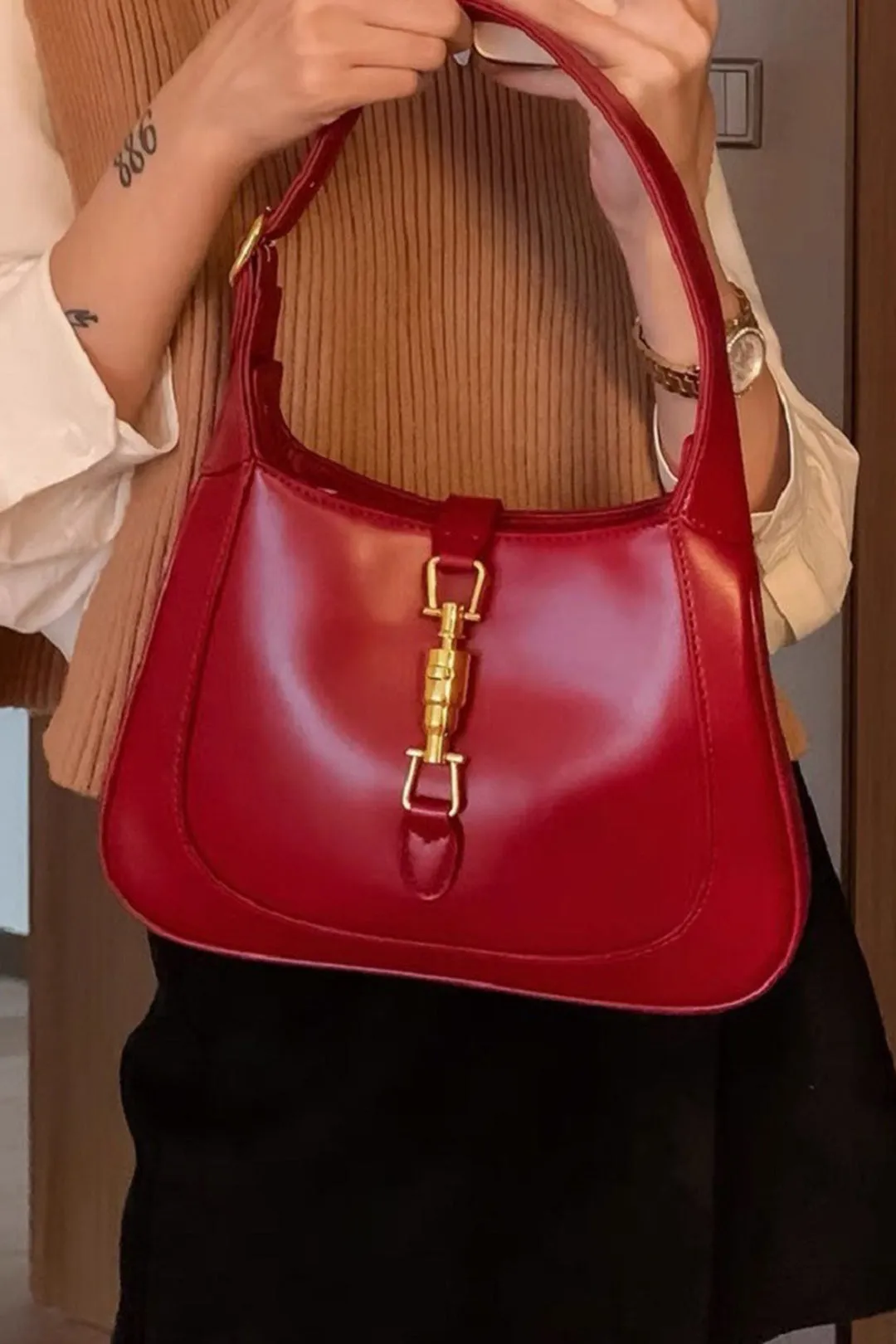Faux Leather Shoulder Bag sold by Micas product image thumbnail 3