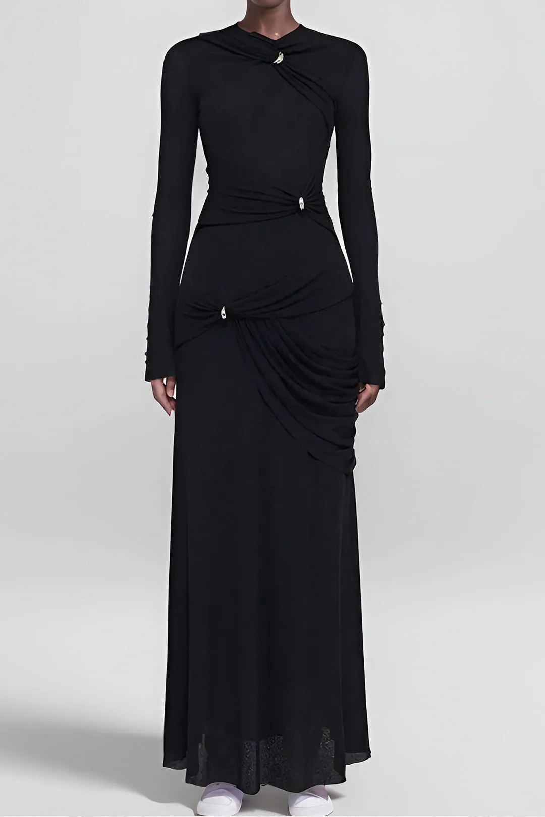 Asymmetrical Button Maxi Dress sold by Micas