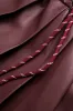 Solid Faux Leather Pleated High Waist Tie-Up Skirt sold by Micas