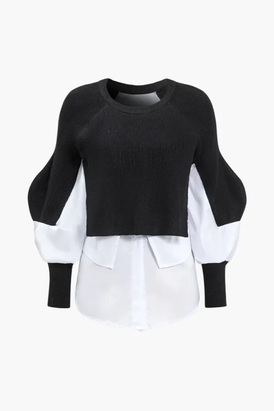 Strik patchwork sweater langærmet top sold by Micas