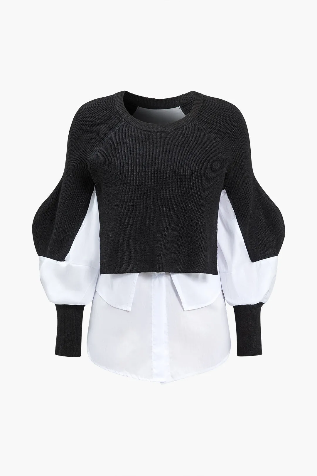 Strik patchwork sweater langærmet top sold by Micas