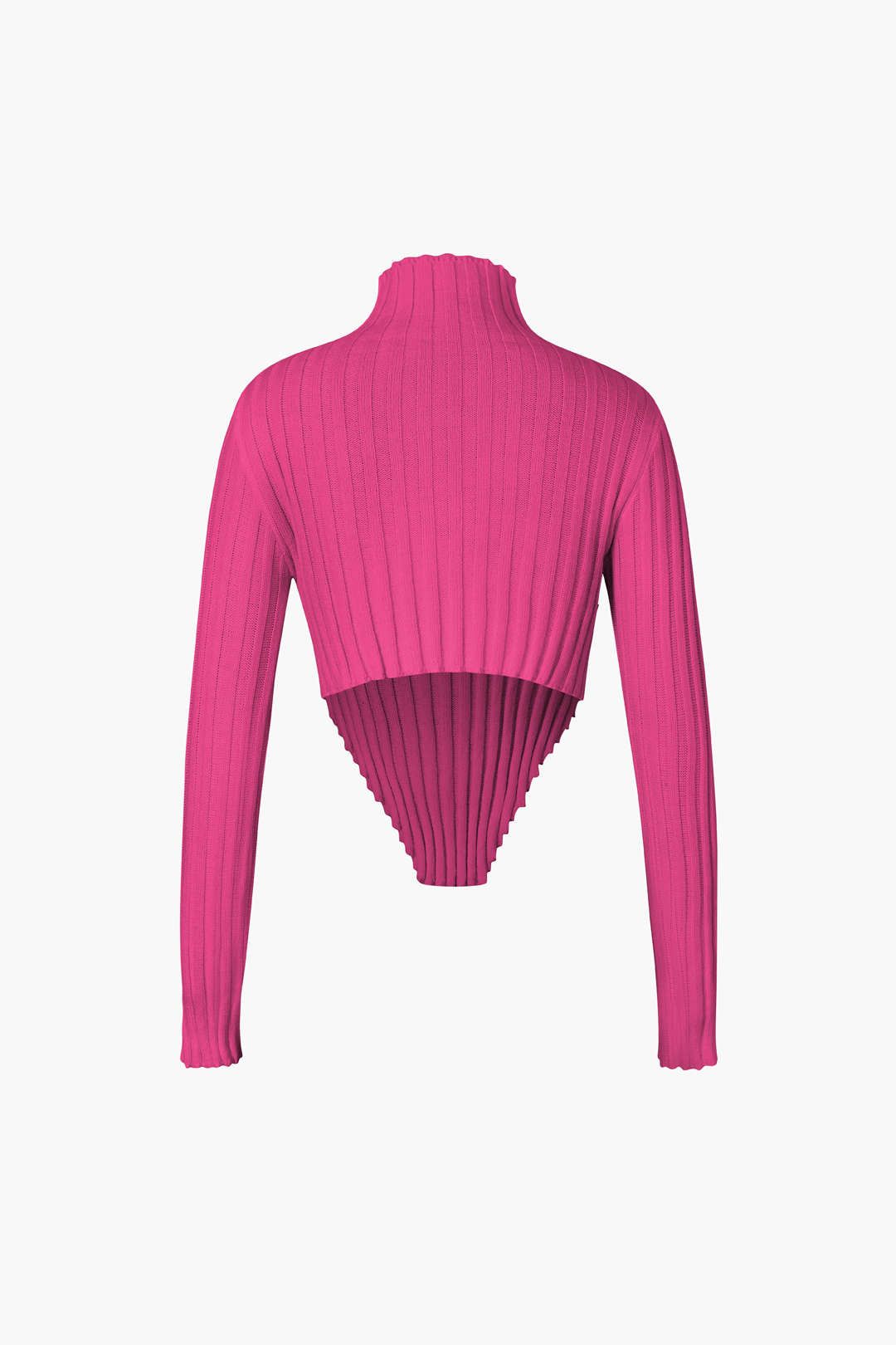 Asymmetric Lettuce Trim Knit Mock Neck Top sold by Micas product image thumbnail 3