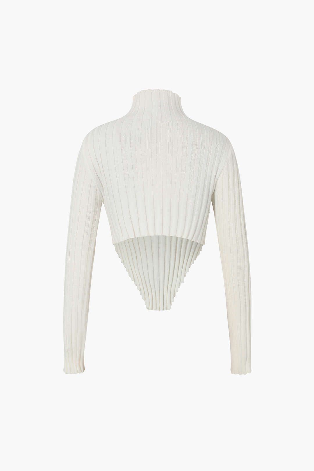 Asymmetric Lettuce Trim Knit Mock Neck Top sold by Micas product image thumbnail 4