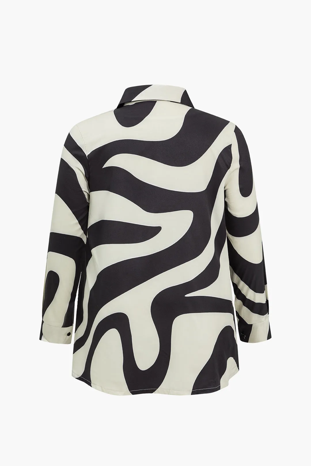 Plus Size Pop Art Print Loose Long Sleeve Shirt And Straight Pants Trouser Set sold by Micas product image thumbnail 4