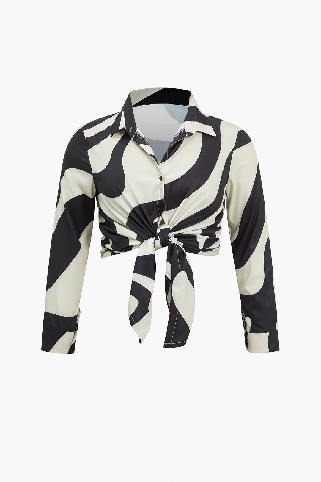 Plus Size Pop Art Print Loose Long Sleeve Shirt And Straight Pants Trouser Set sold by Micas product image thumbnail 2