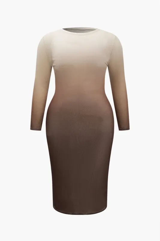 Plus Size Ombre Print Maxikjole sold by Micas