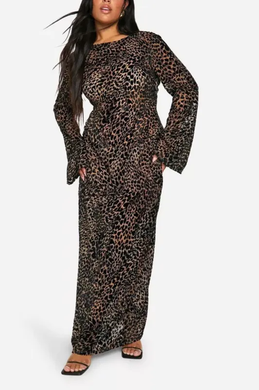 Plus Size Illusion Pattern Print Maxi Dress sold by Micas