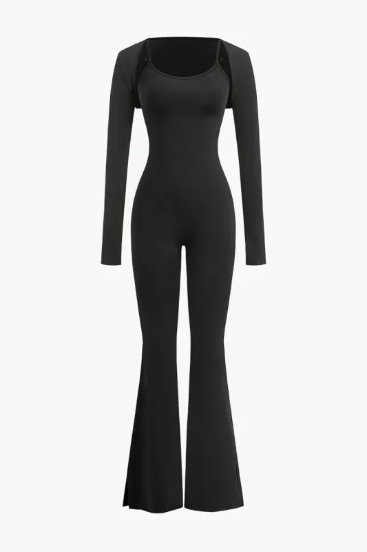 Slit Leg Cami Jumpsuit og Shrug Set sold by Micas