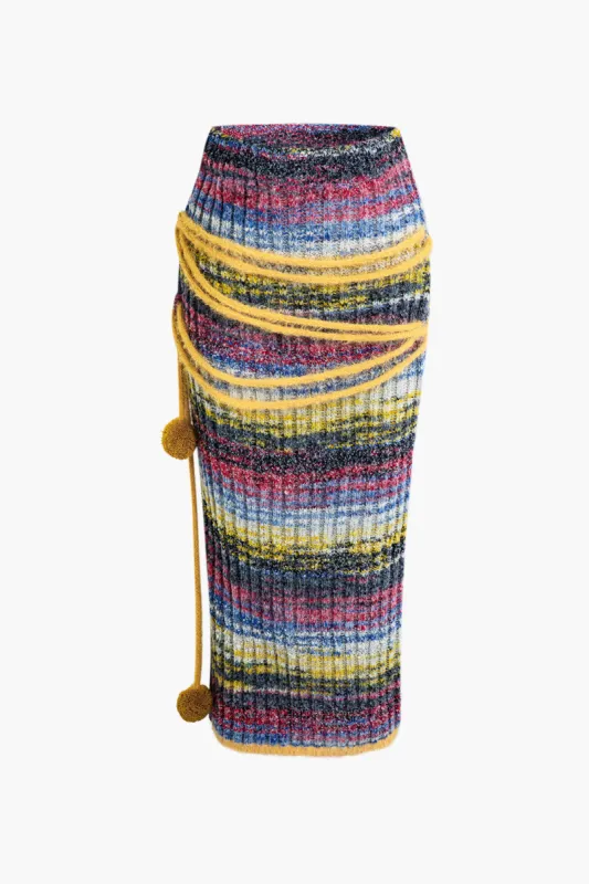 Color Block Sweater Frynse Trim Nederdel sold by Micas