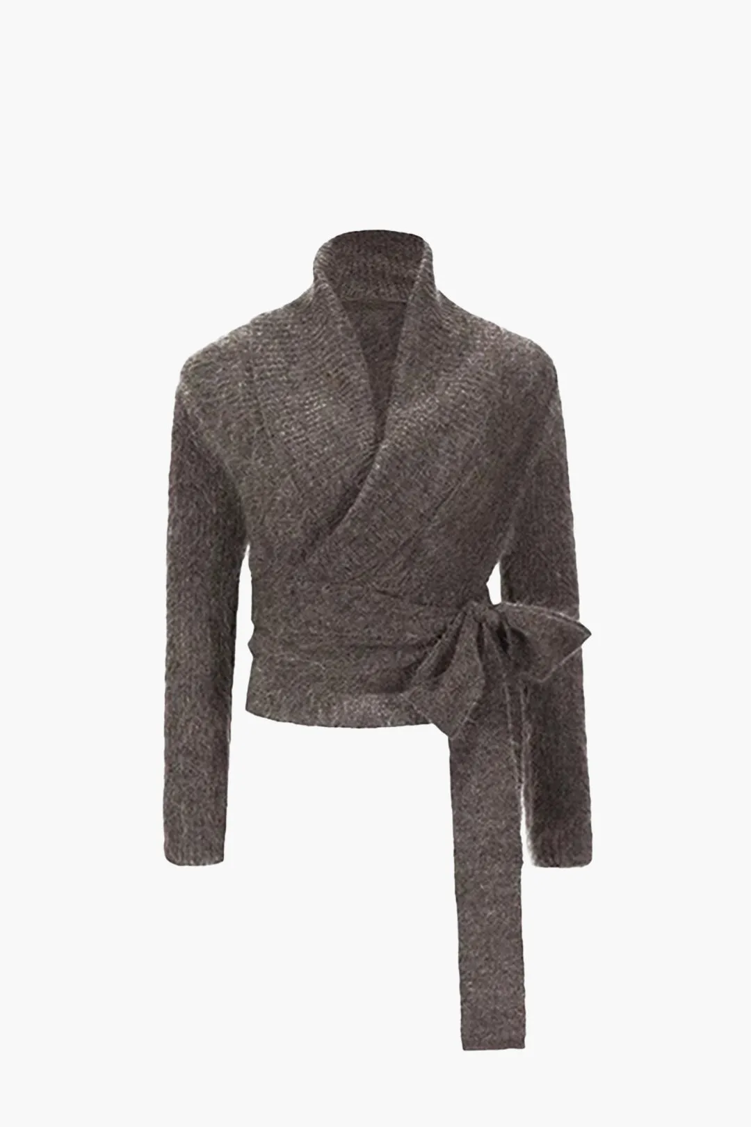 Solid Knit Knot V-hals Asymmetrisk Cardigan sold by Micas product image thumbnail 2