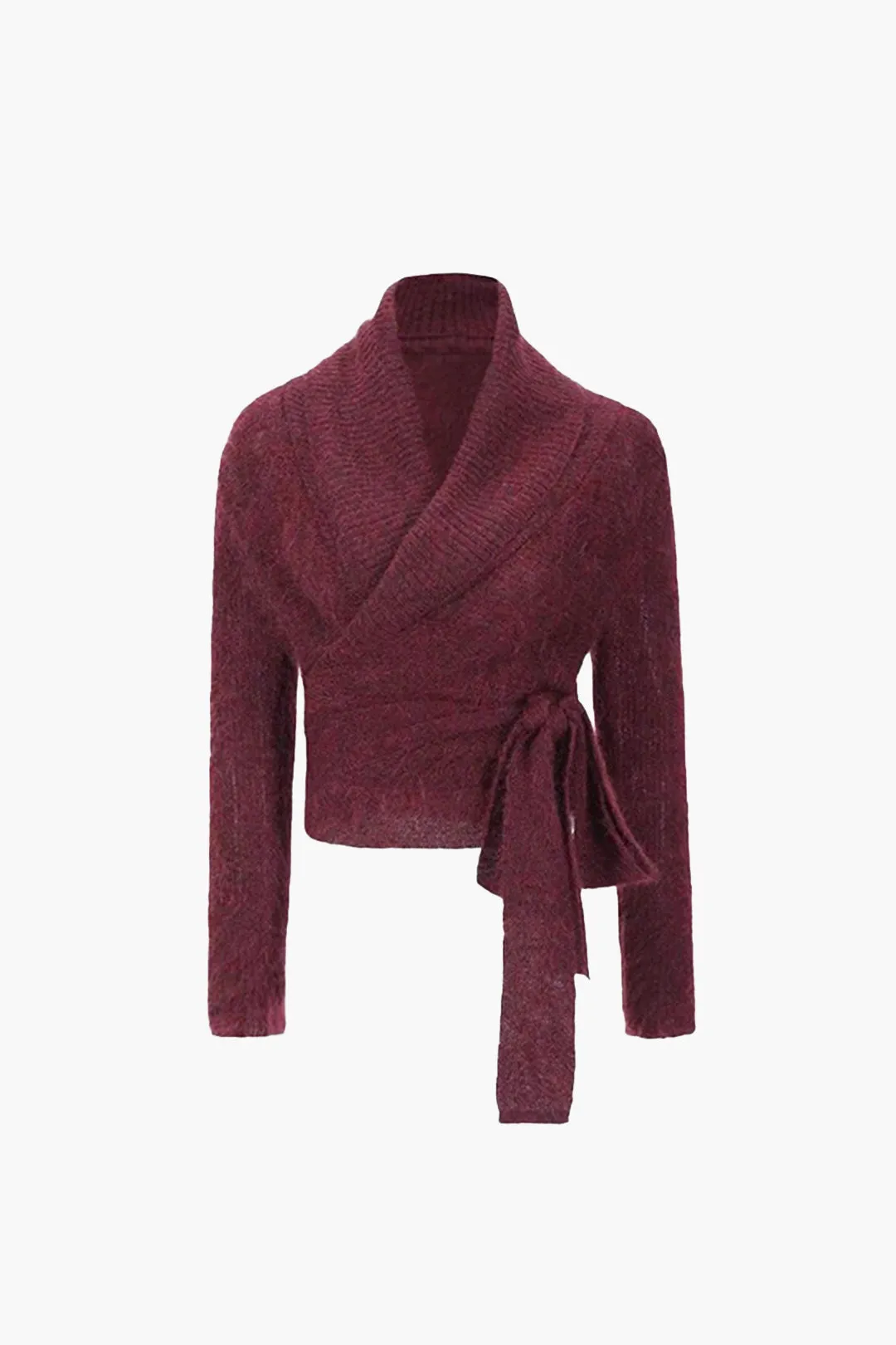 Solid Knit Knot V-hals Asymmetrisk Cardigan sold by Micas
