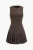 Solid Pleated Mini Dress sold by Micas