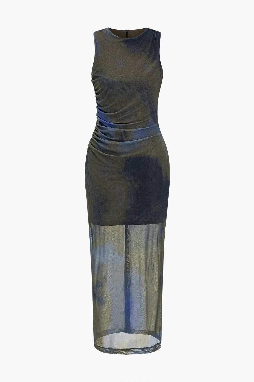 Tie Dye Print Ruched Midi-kjole sold by Micas