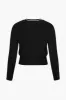 Plus Size strikket V-hals knap langærmet top sold by Micas