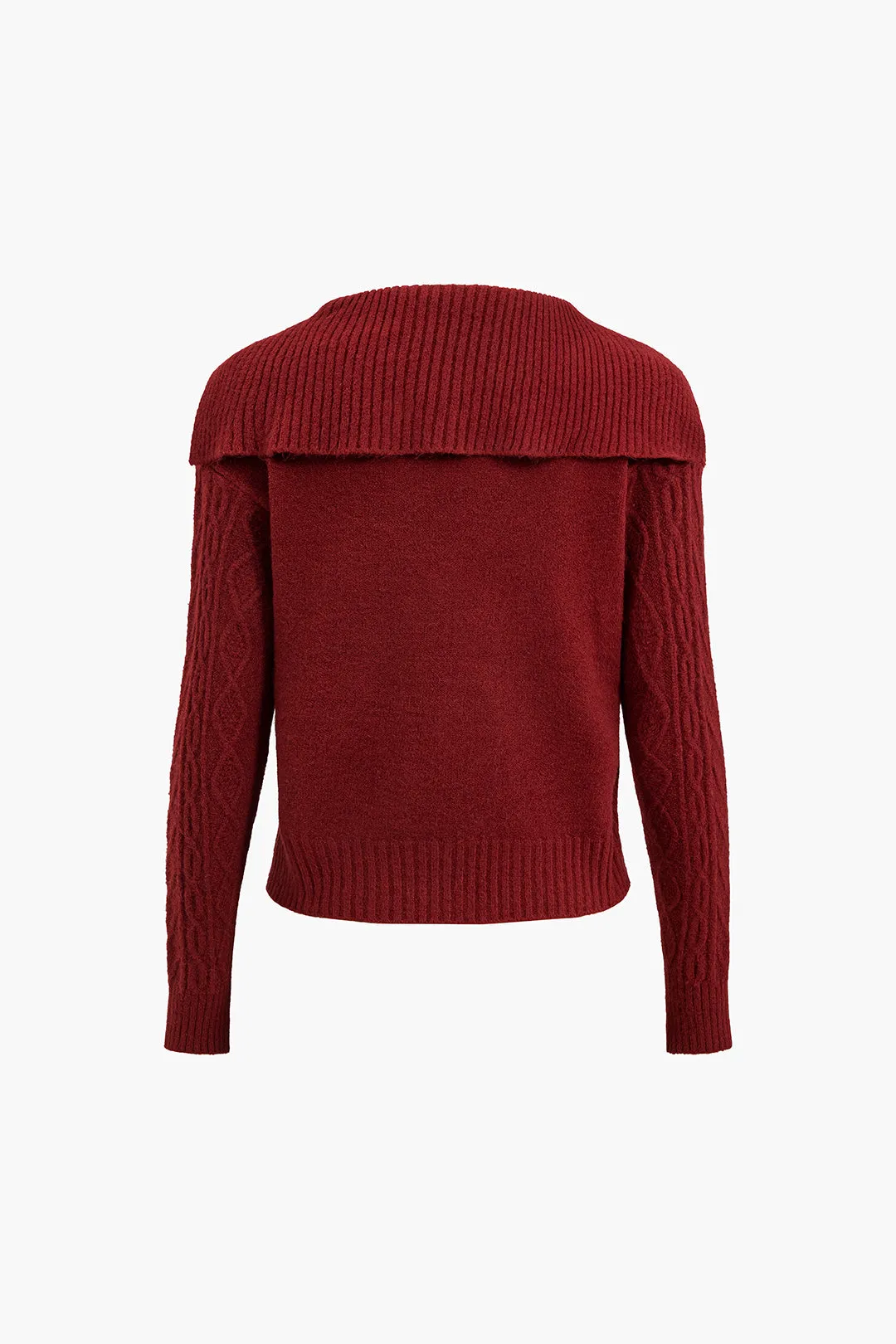 Cable Diamond Sweater Long-Sleeve Top sold by Micas product image thumbnail 2