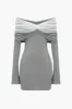 Patchwork Off Shoulder Mini Dress sold by Micas